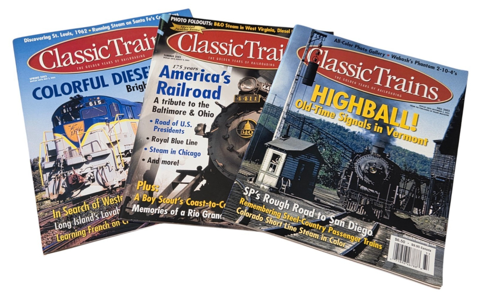 Classic Trains Magazines 2003 Spring Summer & Fall Issues
