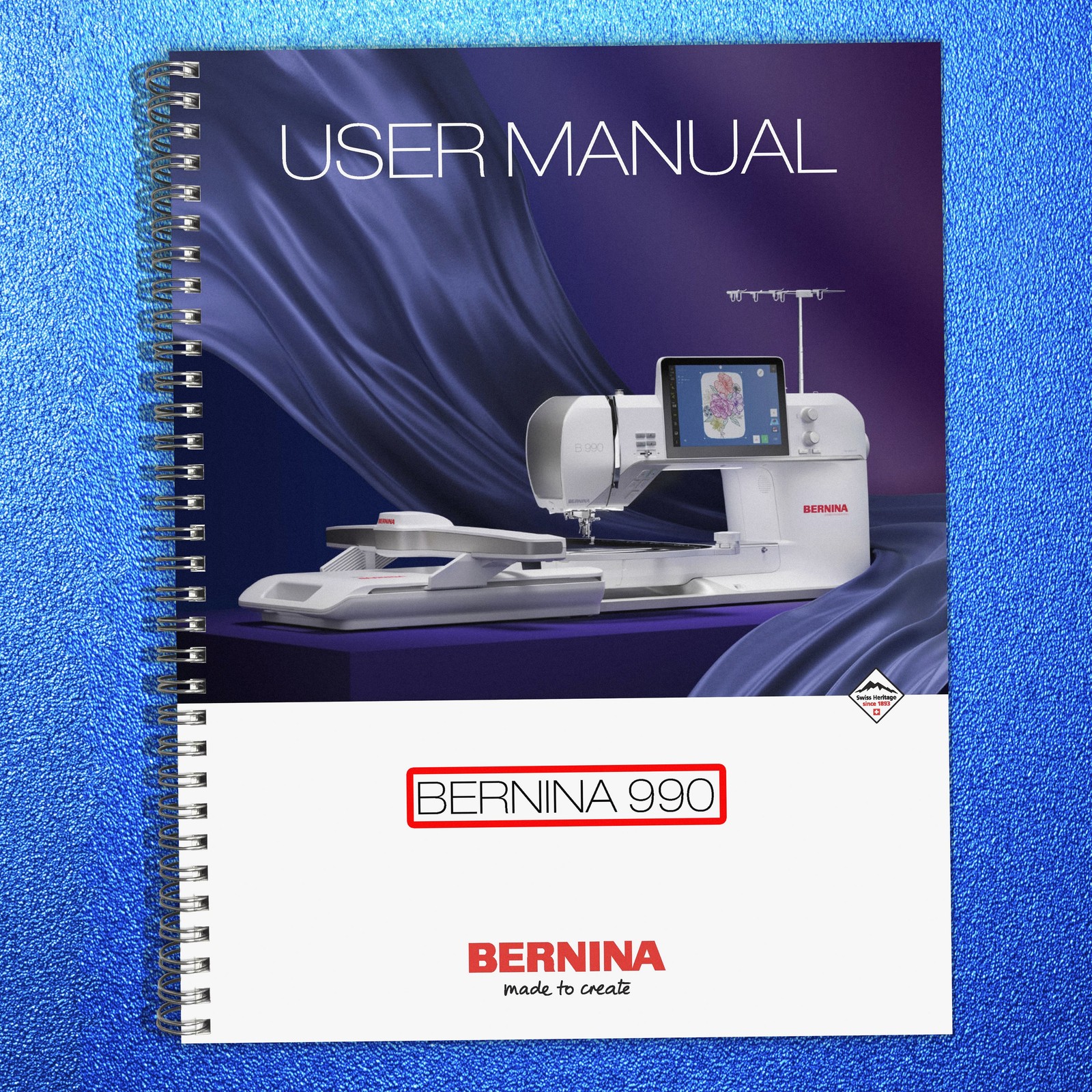 BERNINA 990 Sewing Machine User Manual – WIRE BOUND – THICK ROBUST FRONT & BACK