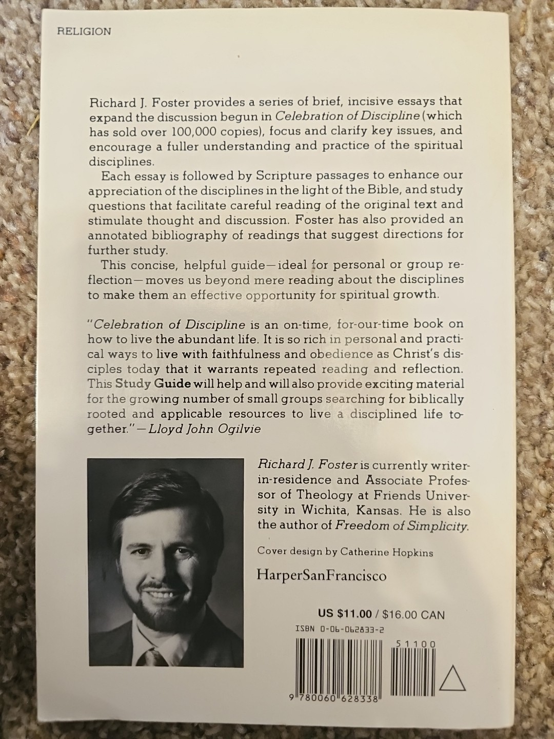 Study Guide For Celebration Of Discipline – Richard J. Foster (Paperback, 1983)