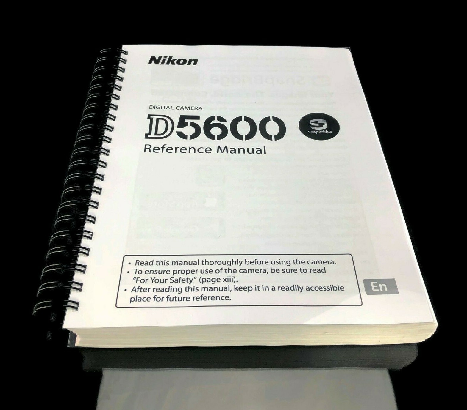 Nikon D5600 5600 COMPLETE Instruction Reference Guide COIL BOUND 424 PAGES!!!