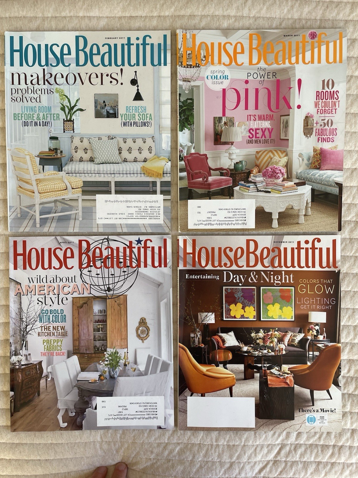House Beautiful Magazine 2011 Lot Of 4 Decorating Home Decor