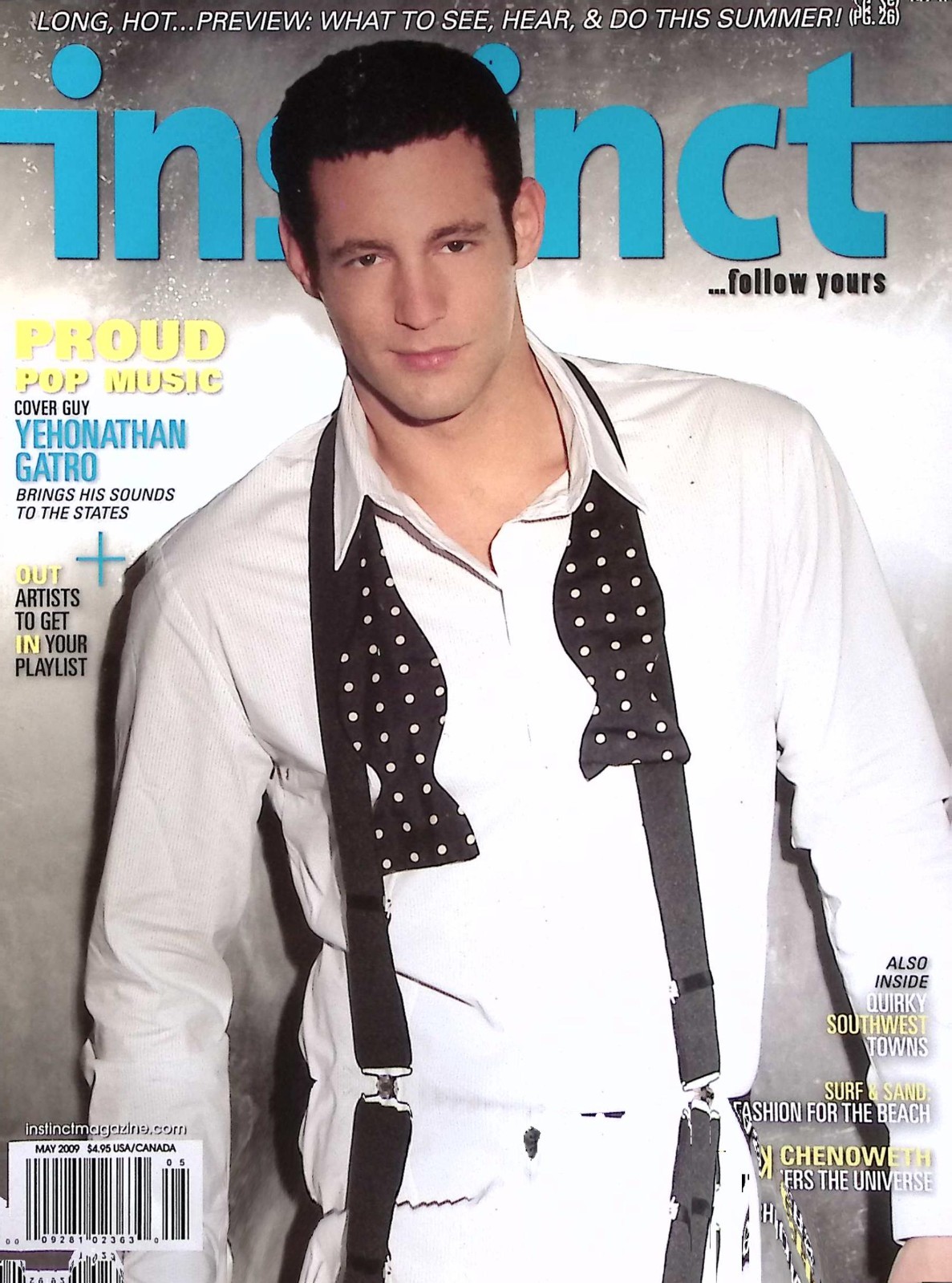 INSTINCT MAGAZINE MAY 2009 YEHONATHAN GATRO PROUD POP MUSIC B3217