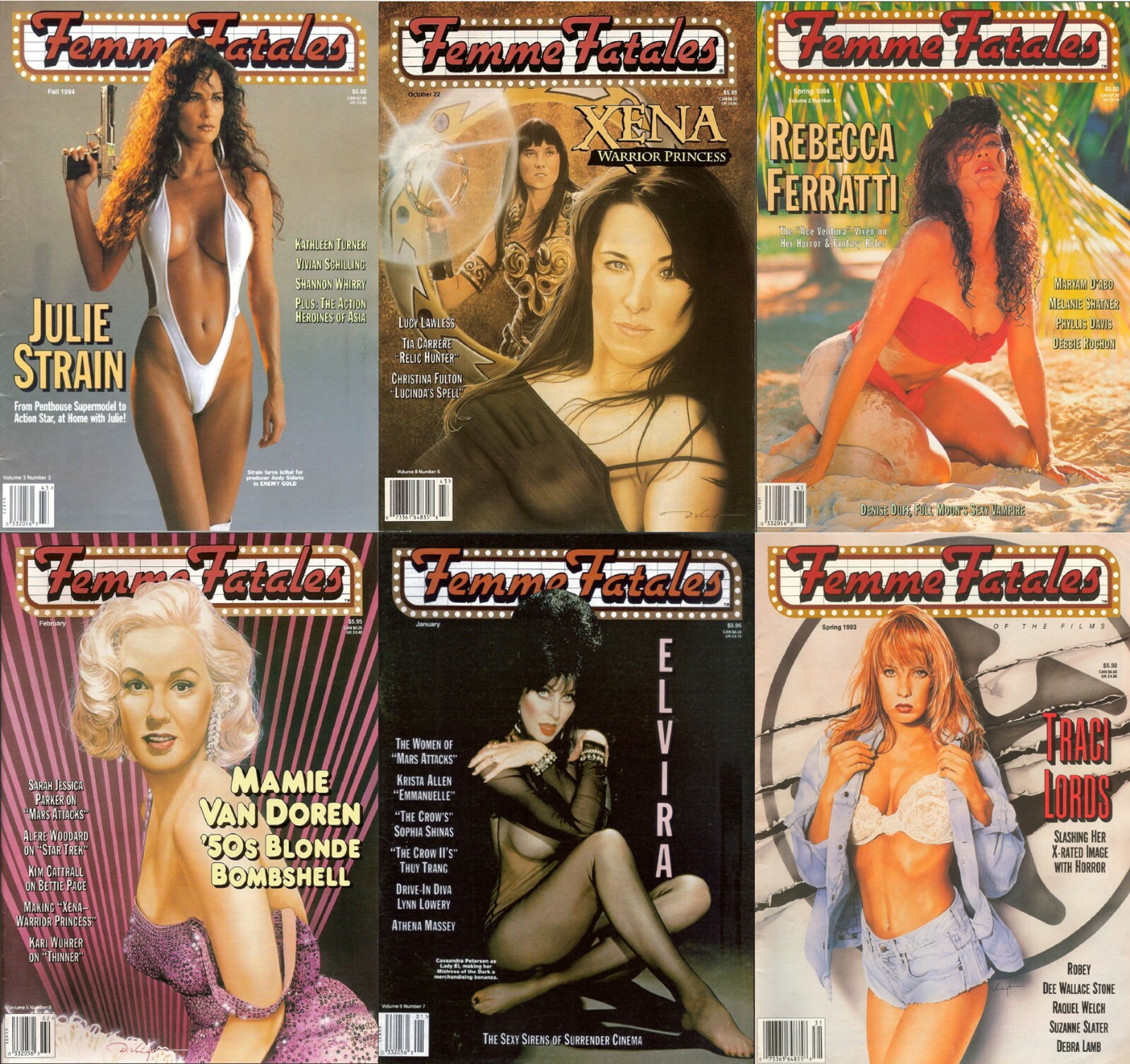 66 Old Issues of Femme Fatales – Sexy Fantasy Movie Actresses Magazine on DVD