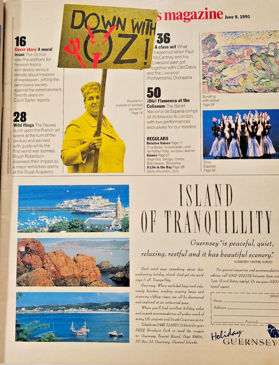 Sunday Times Magazine – Jun 9 1991 – OZ -Depravity!