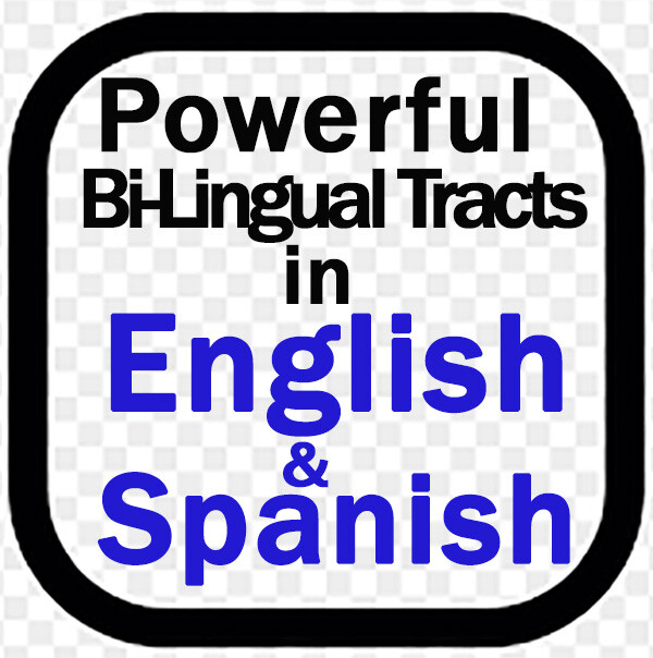English & Spanish Gospel Tracts, 40 PK in 4 Covers, 20 Pages Each, Best Seller!