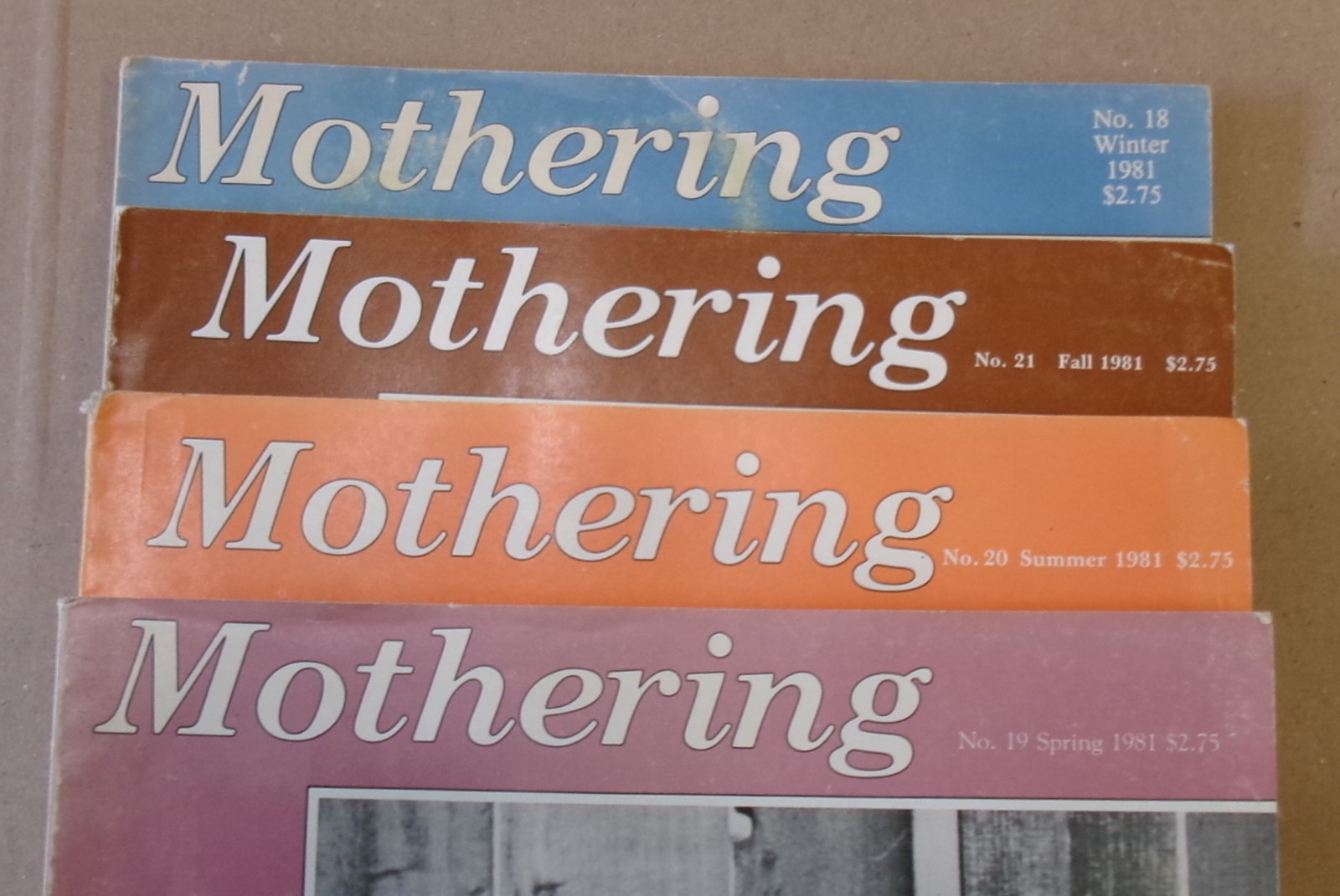 Mothering Magzine Four Back Issues Spring, Summer, Fall, Winter 1981 Good Cond