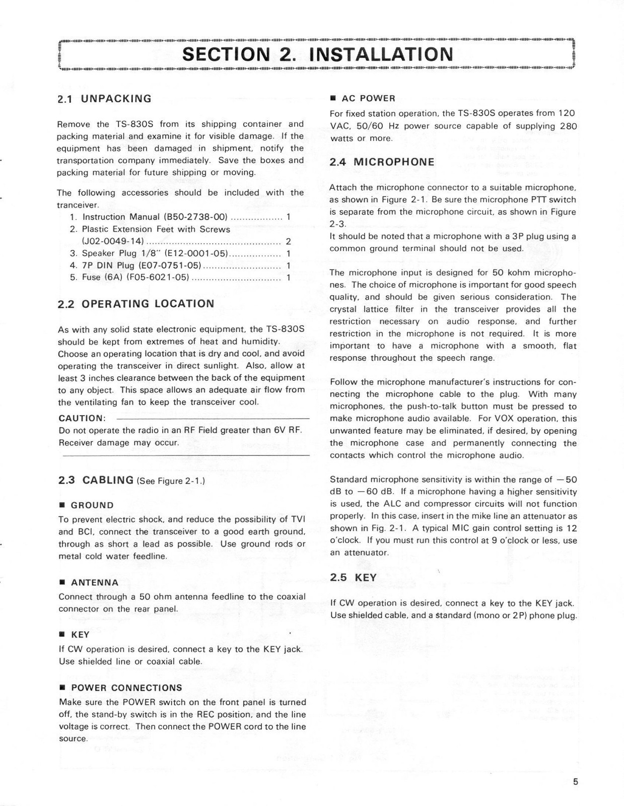 KENWOOD TS-830S Instruction Manual – STEEL WIRE BINDER – DURABLE COVERS