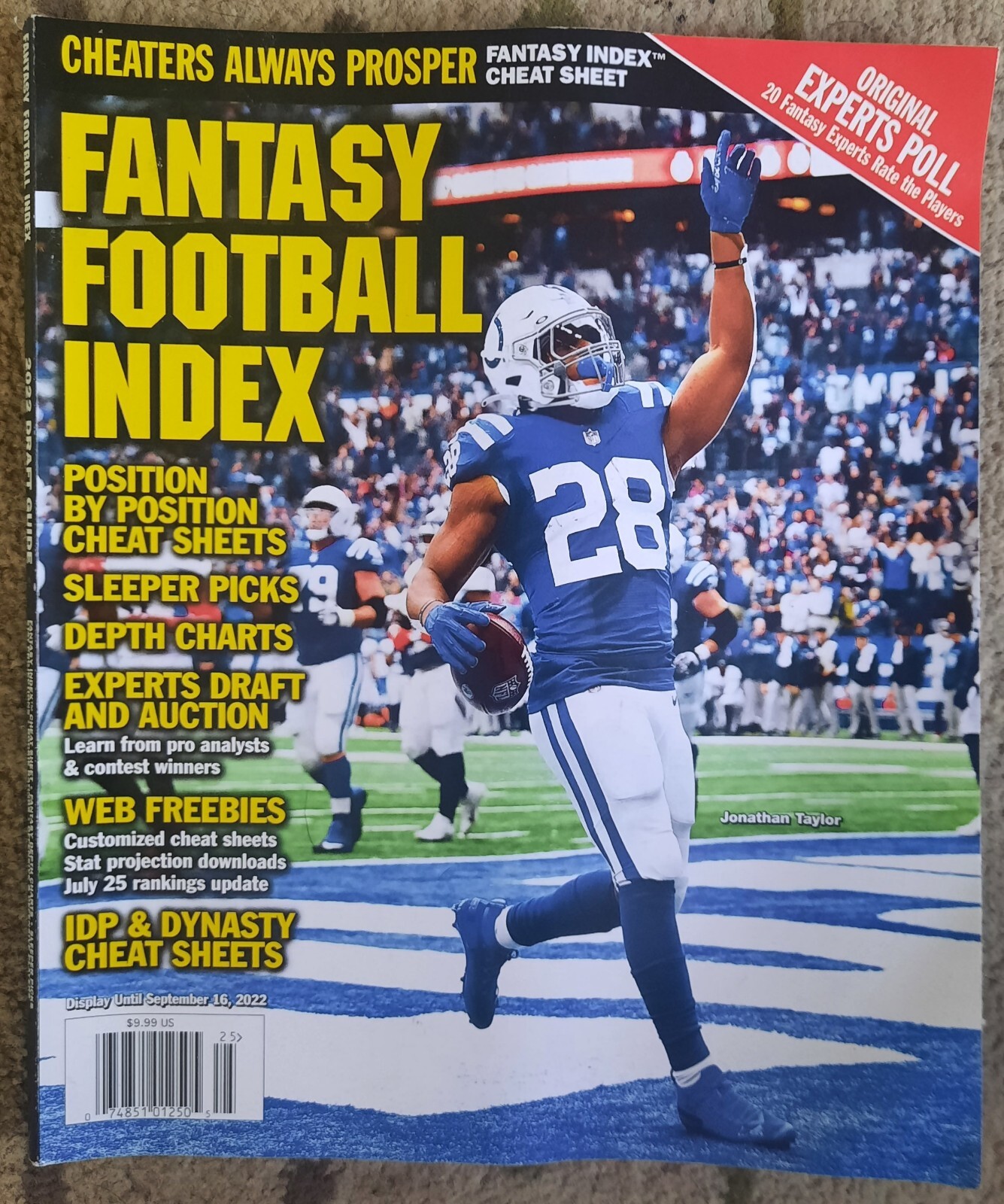 Fantasy Football Index Magazine – Annual 2022 Draft Guide Jonathan Taylor Cover