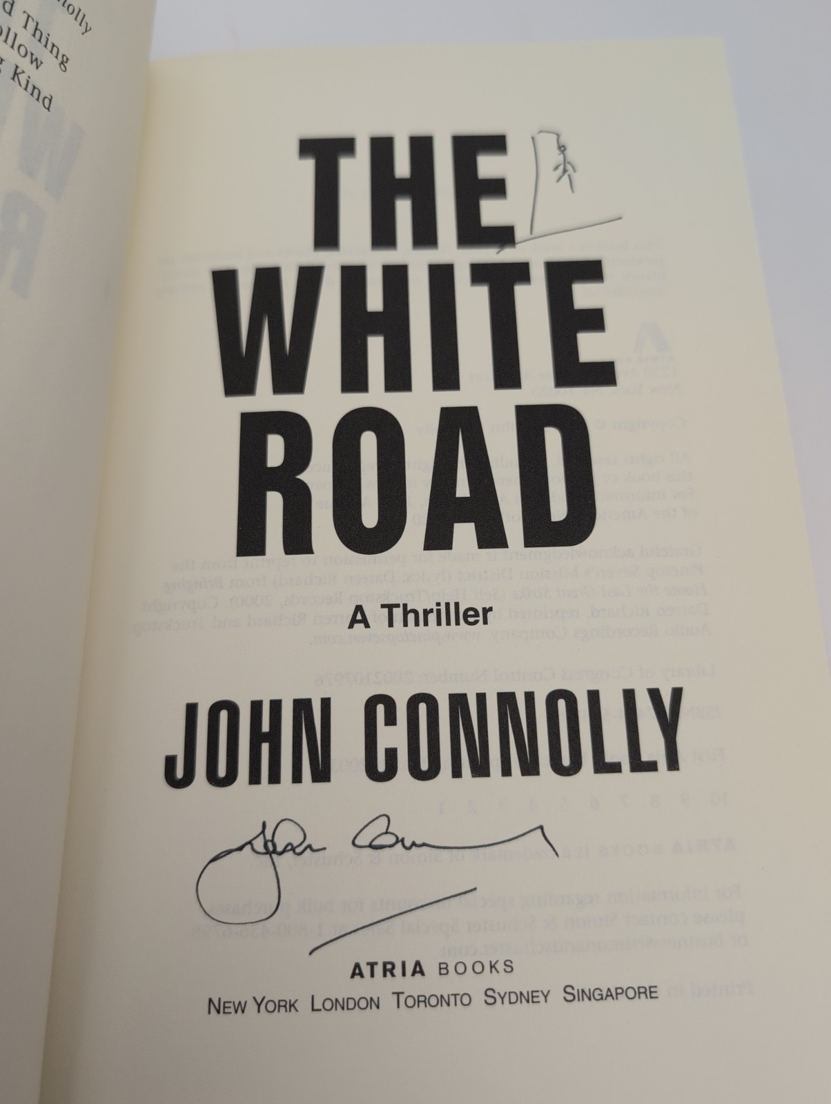 The White Road by John Connolly 1st HCDJ *SIGNED* A Charlie Parker Thriller 2003
