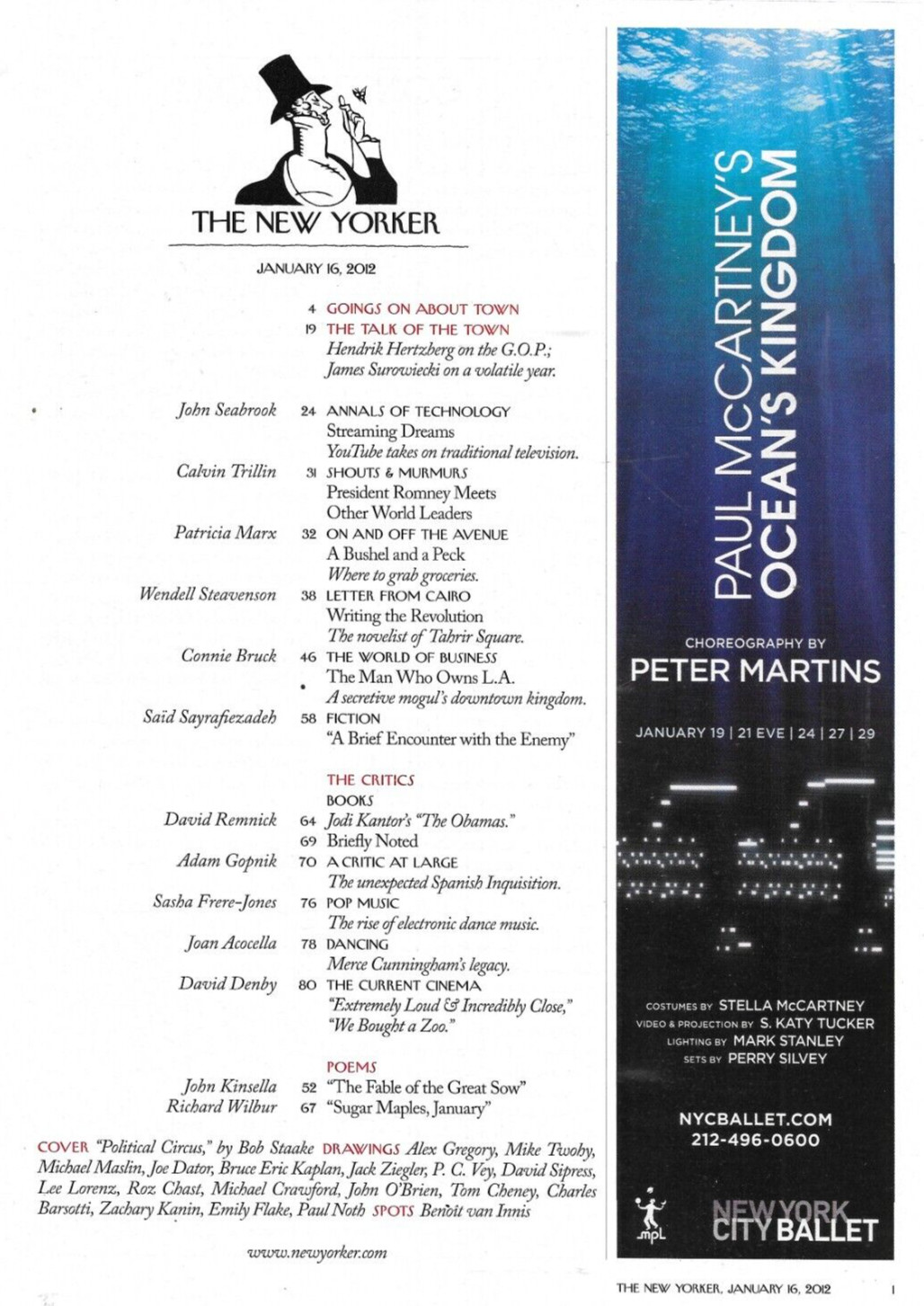 New Yorker Magazine YouTube Barack and Michelle Obama NFL January 16 2012 .