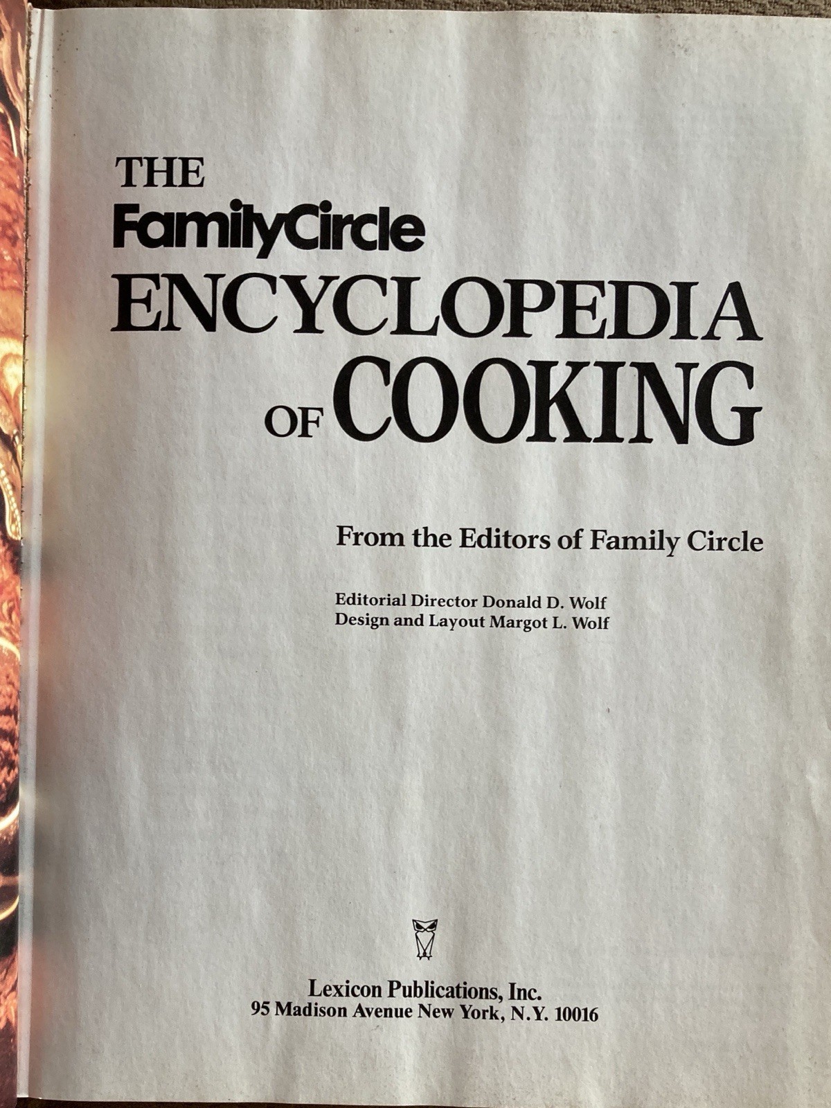The Family Circle Encyclopedia Of Cooking 1990 Edition Hardback Cookbook