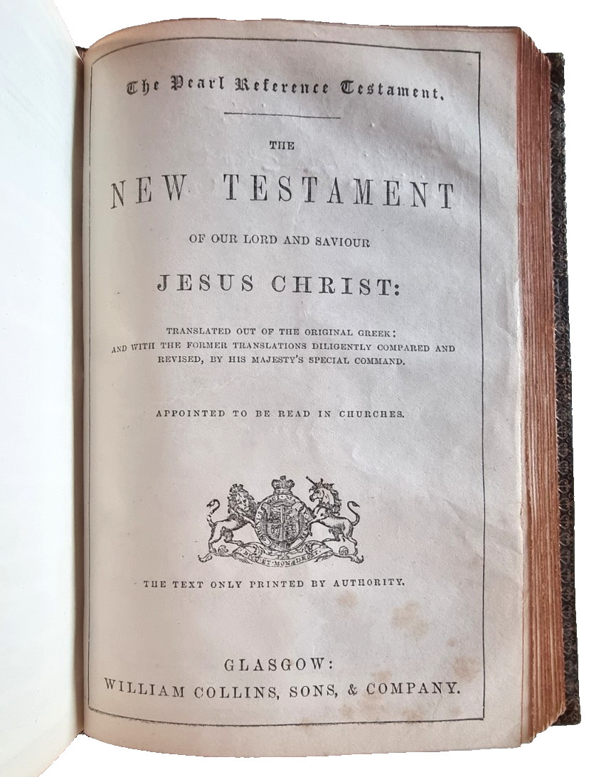 Pearl Reference King James Holy Bible – Fine Binding – Glasgow Imprint c.1876