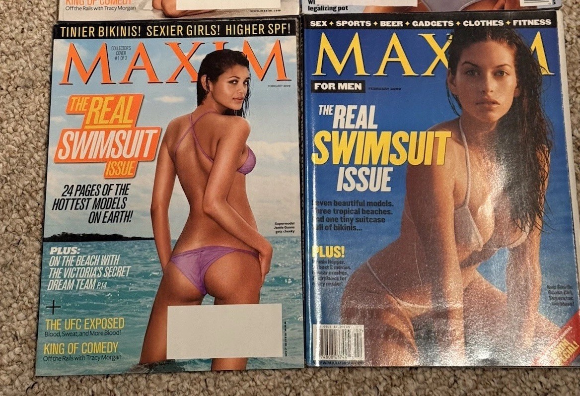 Maxim Magazine Lot Of 4. THE REAL SWIMSUIT ISSUE 2000, 2009, 2002, 2009.