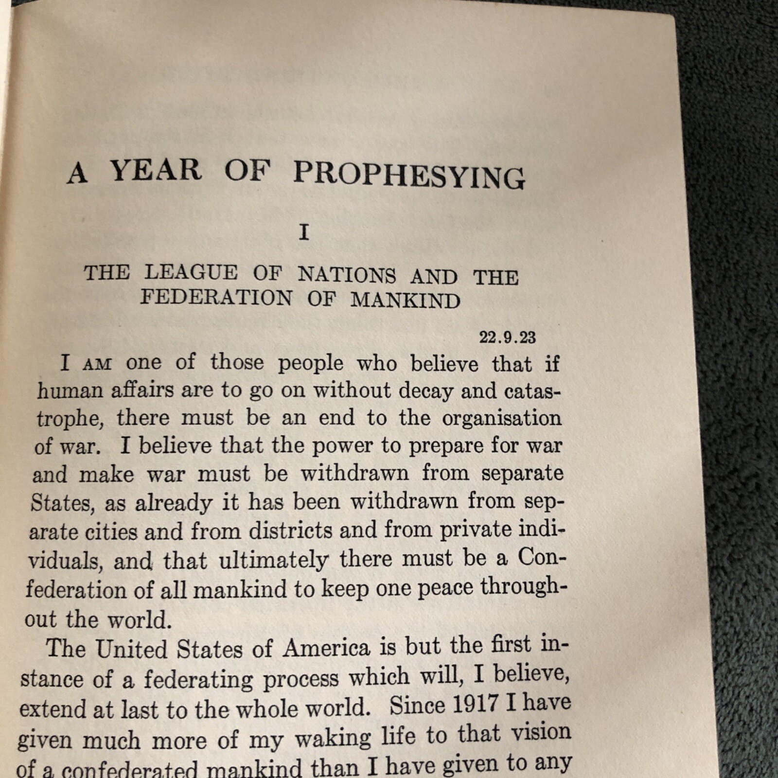 1925 H. G. Wells “A Year of Prophesying” 1st Ed. Red Cloth Hardback 352 Pages