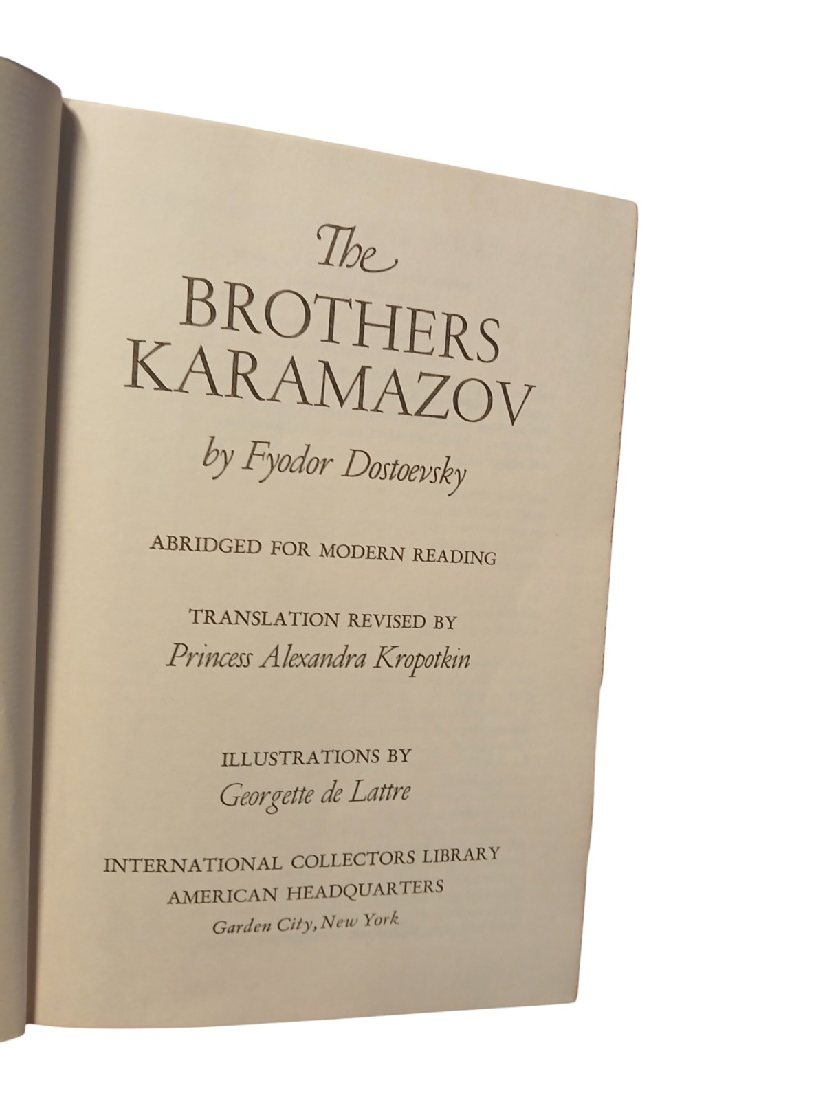 The Brothers Karamazov Fyodor Dostoevsky Abridged Illustrated Hardcover 1949
