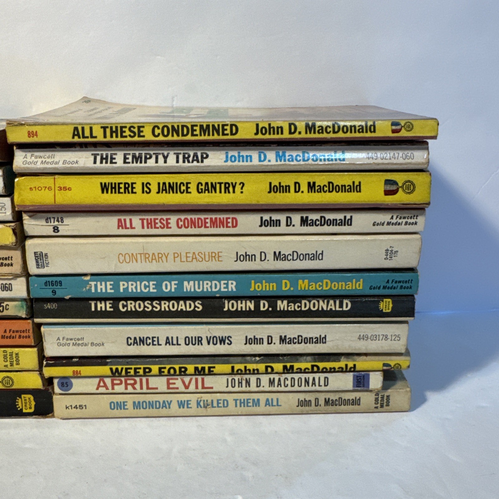 Vintage John D MacDonald Paperback Book Lot 22 Pulp Crime Mystery Sci-Fi Dell