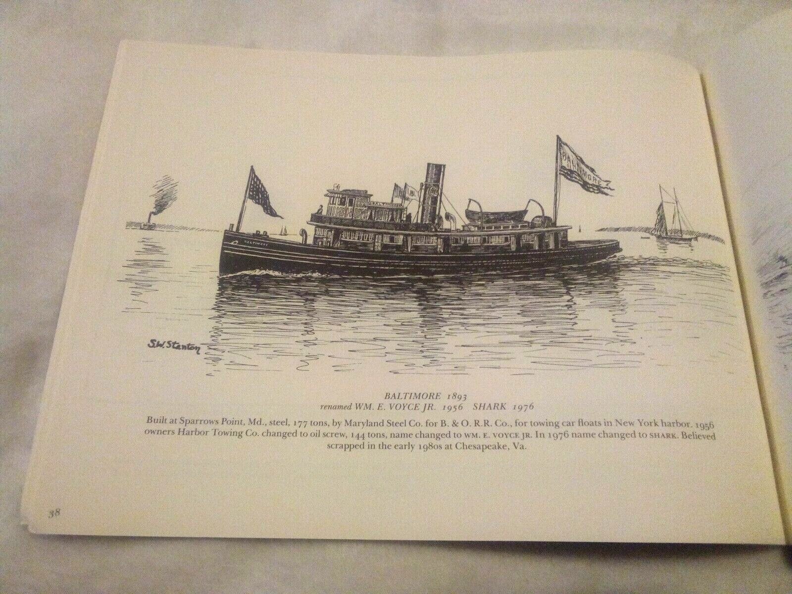 Towboats And Tugs Drawings By Samuel Ward Stanton Vtg PB Nautical Art Book Boats