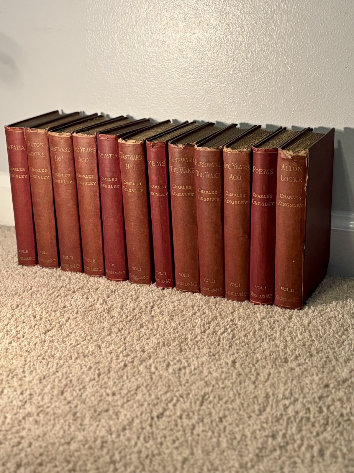 1880s Charles Kingsley Lot Of 12 Books Westward Ho! Two Years Ago
