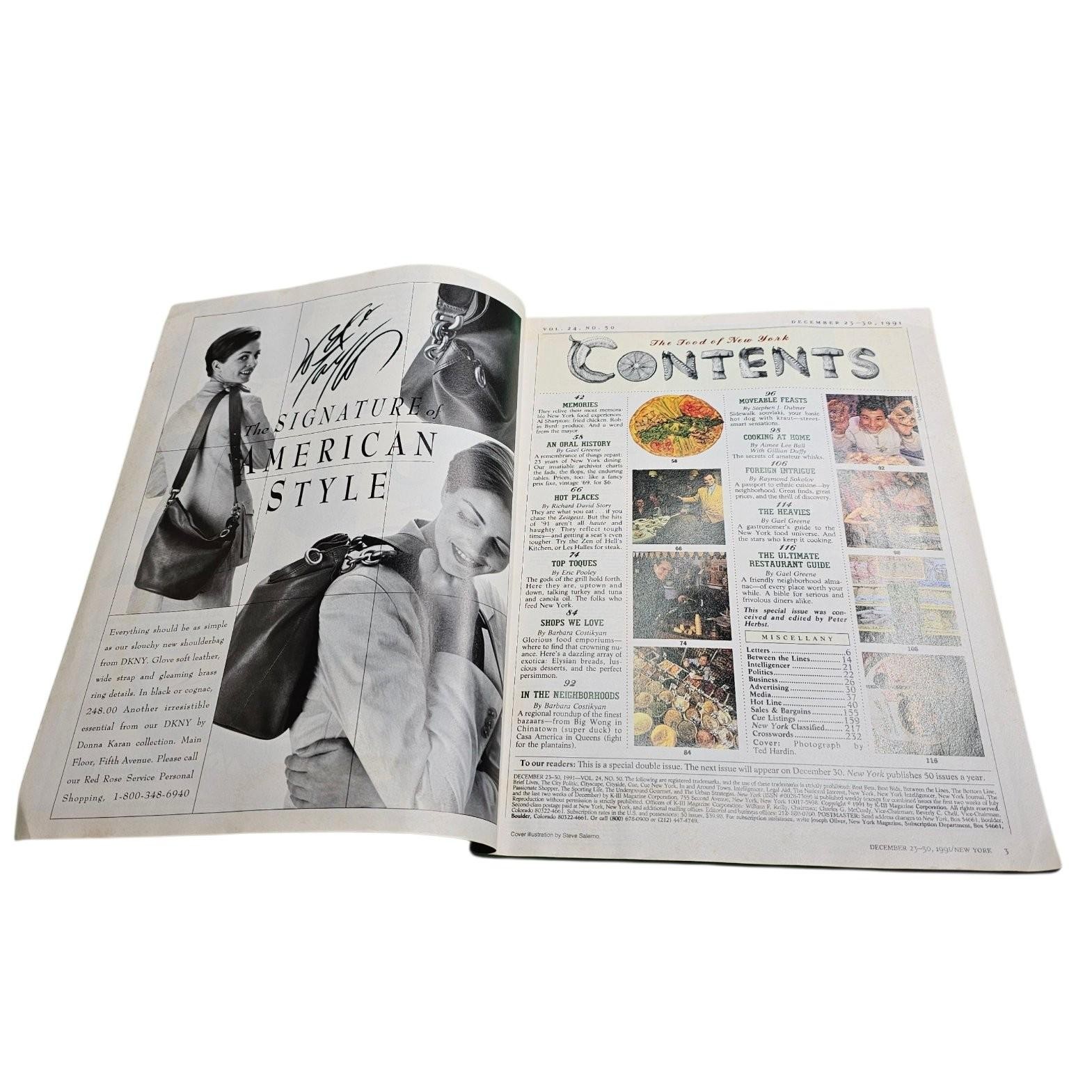 New York Magazine Dec 23-30 1991 Issue 24 Food of New York Guide Meredith