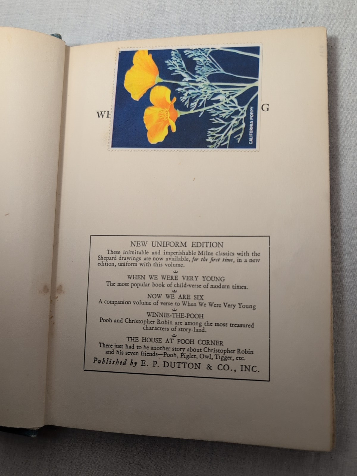 When We Were Very Young by A. A. Milne (Dutton, 1937) Pooh Christopher Robin