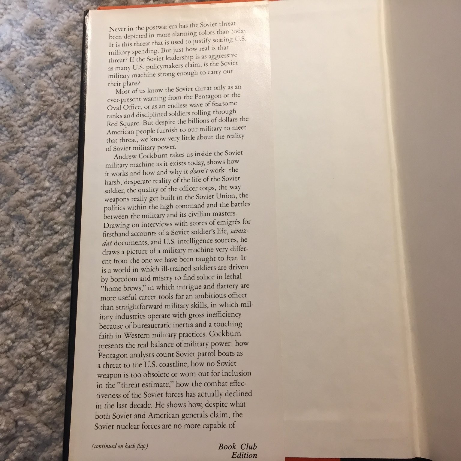 The Threat Inside the Soviet Military Machine Hardcover Andrew Cockburn 1983