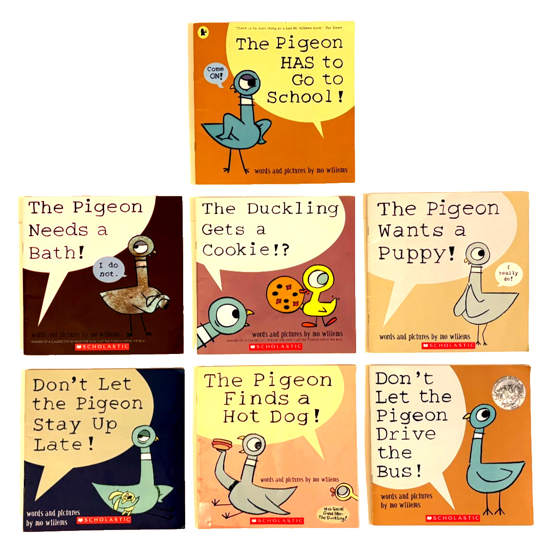 7 Mo Willems Children’s Picture Books Lot: Don’t Let the Pigeon Drive Series PBs