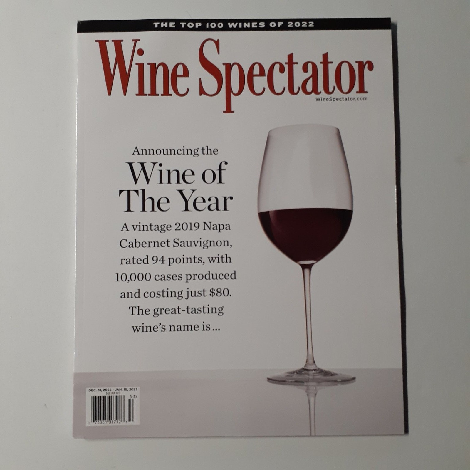 Wine Spectator Magazine Dec 31 2022-Jan 15 2023 Wine of the Year