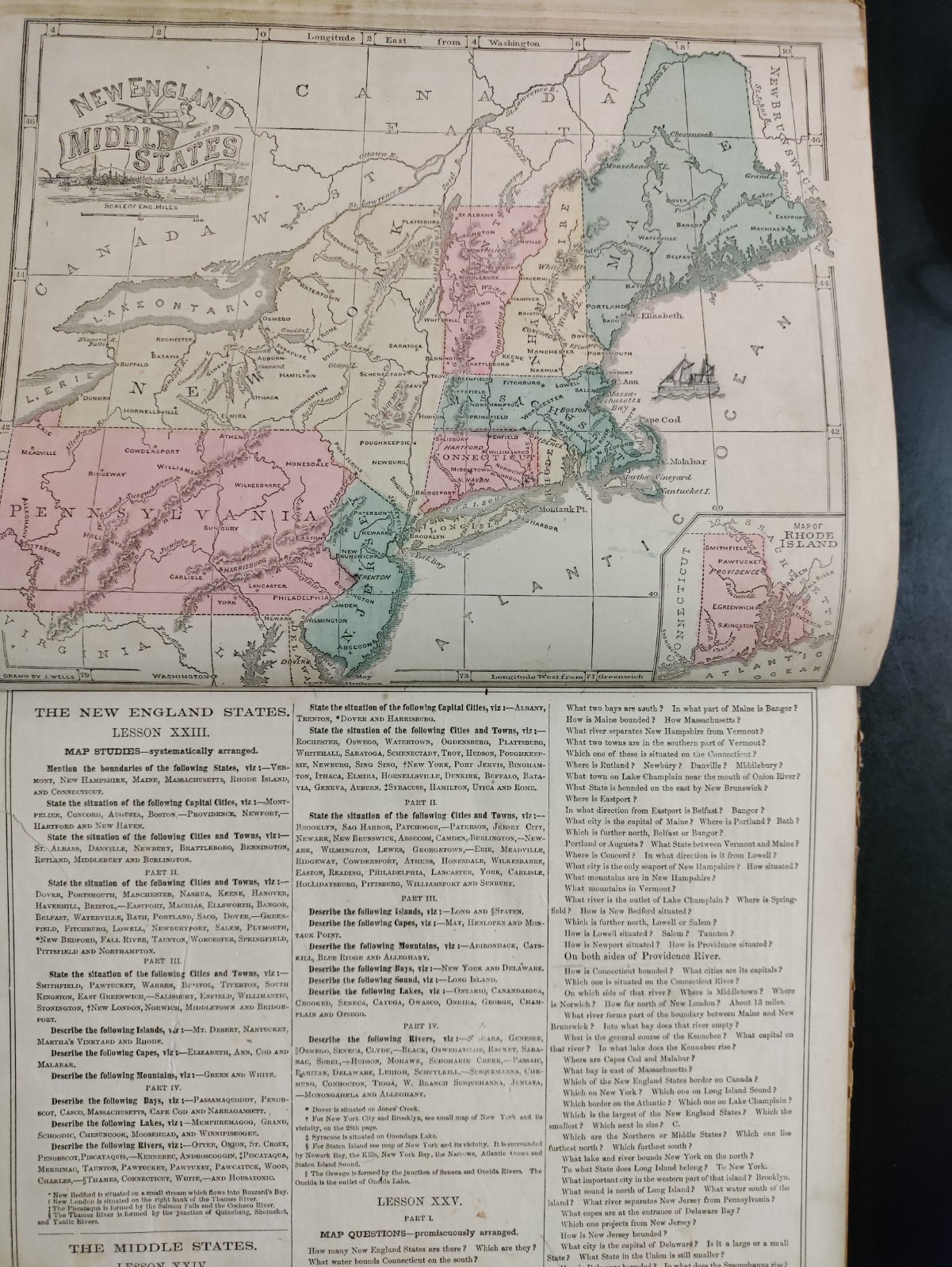 Cornell’s Intermediate Geography by S.S. Cornell 1855 HC
