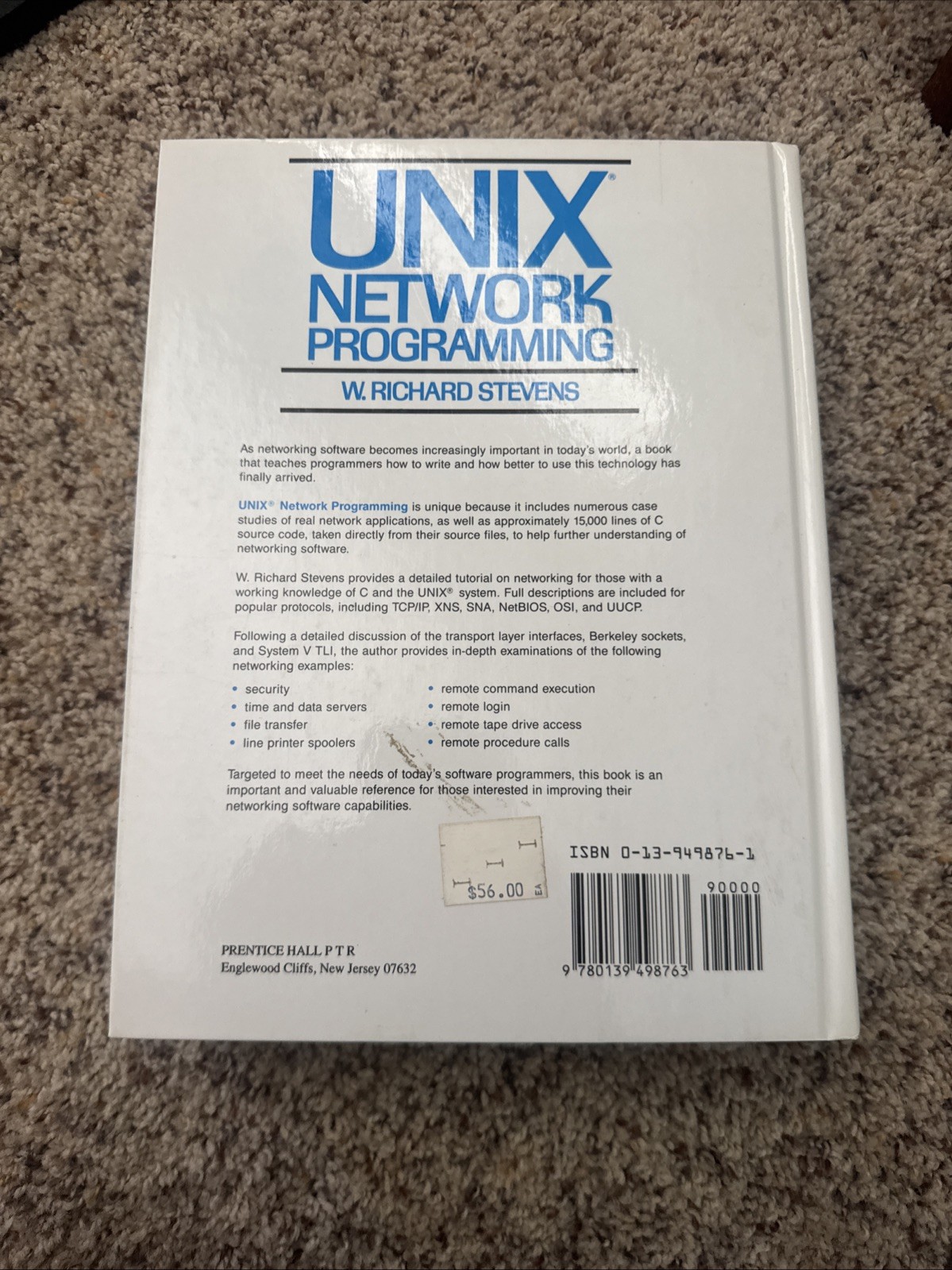 UNIX Network Programming – 9780139498763, hardcover, W Richard Stevens