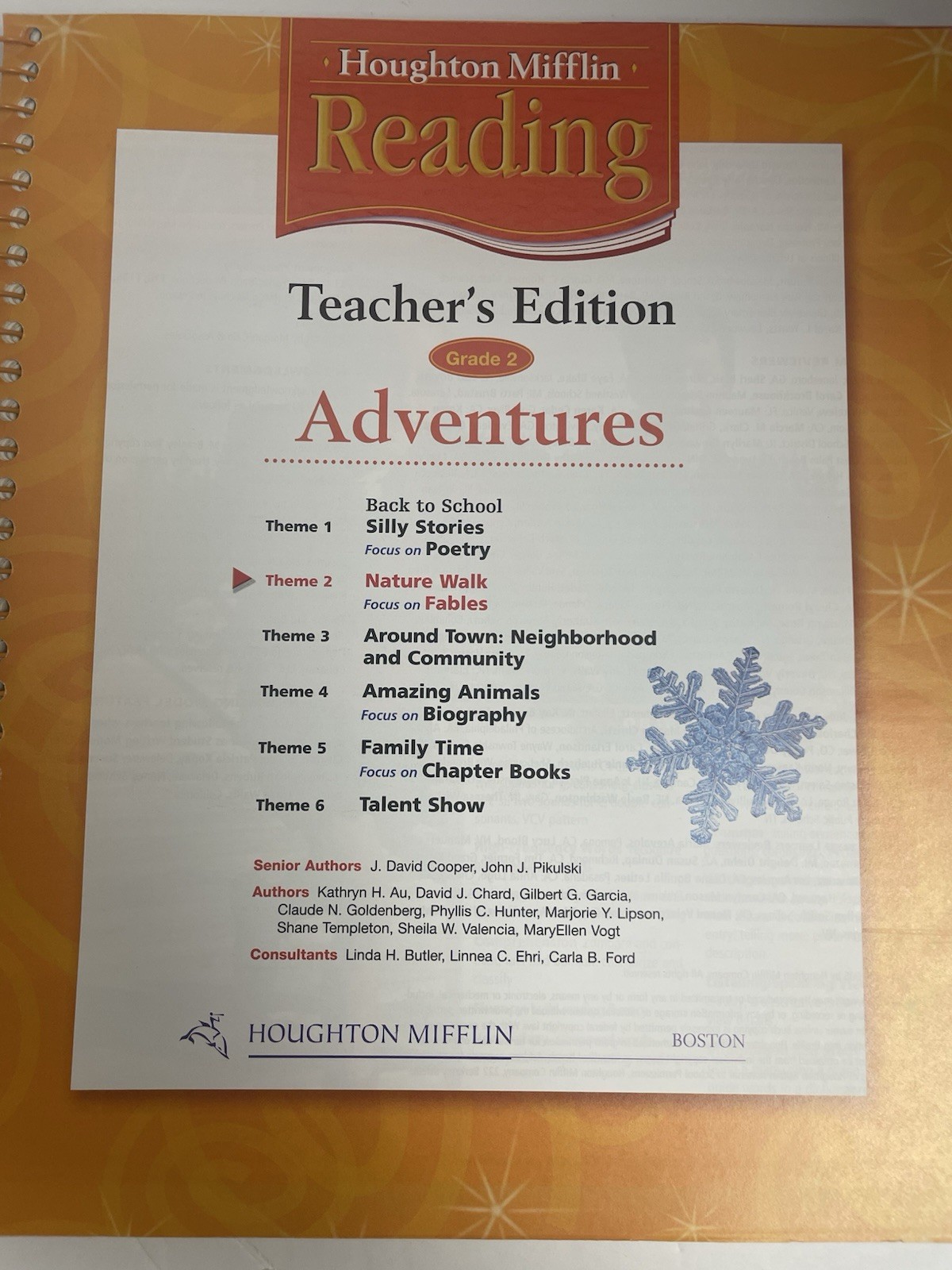 Houghton Mifflin Reading Teacher’s Edition Grade 2 Theme 2 Adventures Spiral