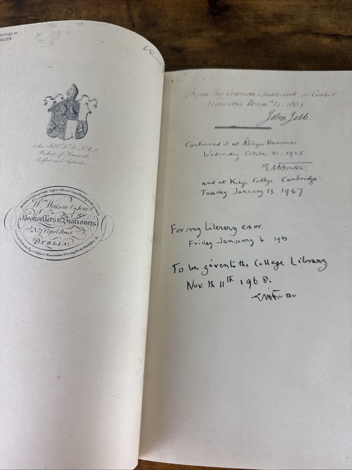 E.M. FORSTER „Commonplace Book“ Manuscript Reprint Limited 78/350 1978