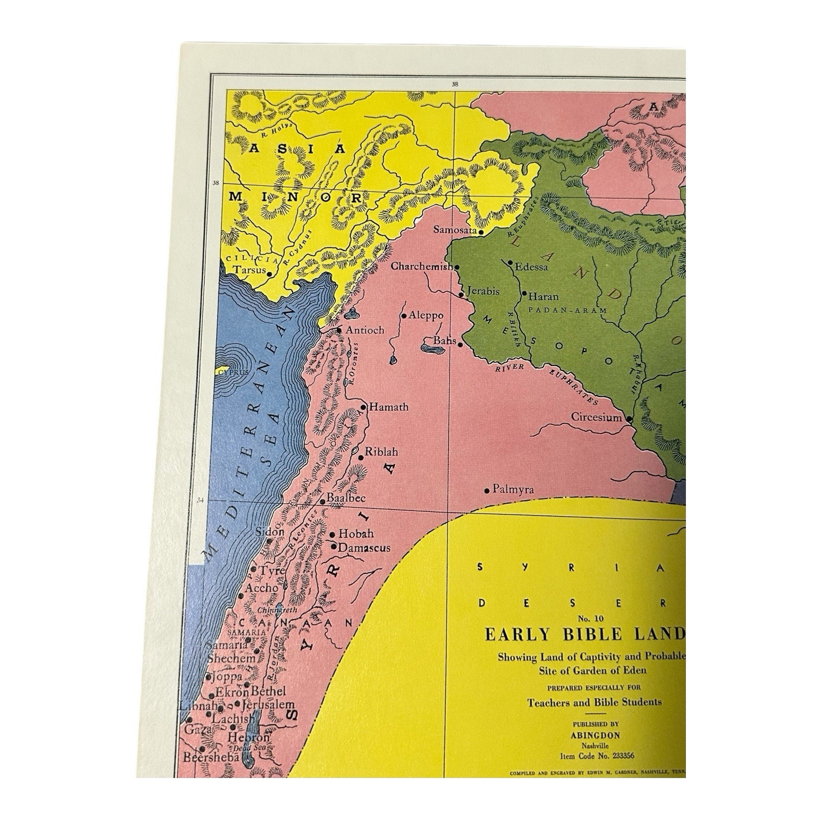 ABINGDON EARLY BIBLE LAND #10 MAP By Abingdon Press 14”X11”