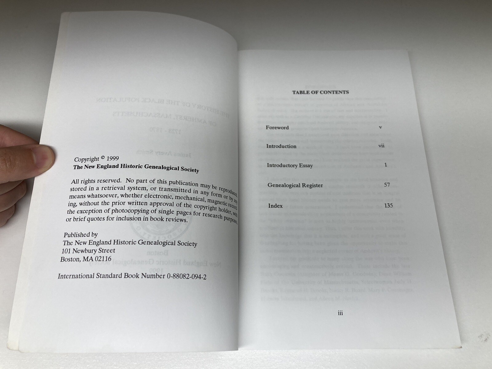 The History of the Black Population of Amherst, Massachusetts 1728-1870