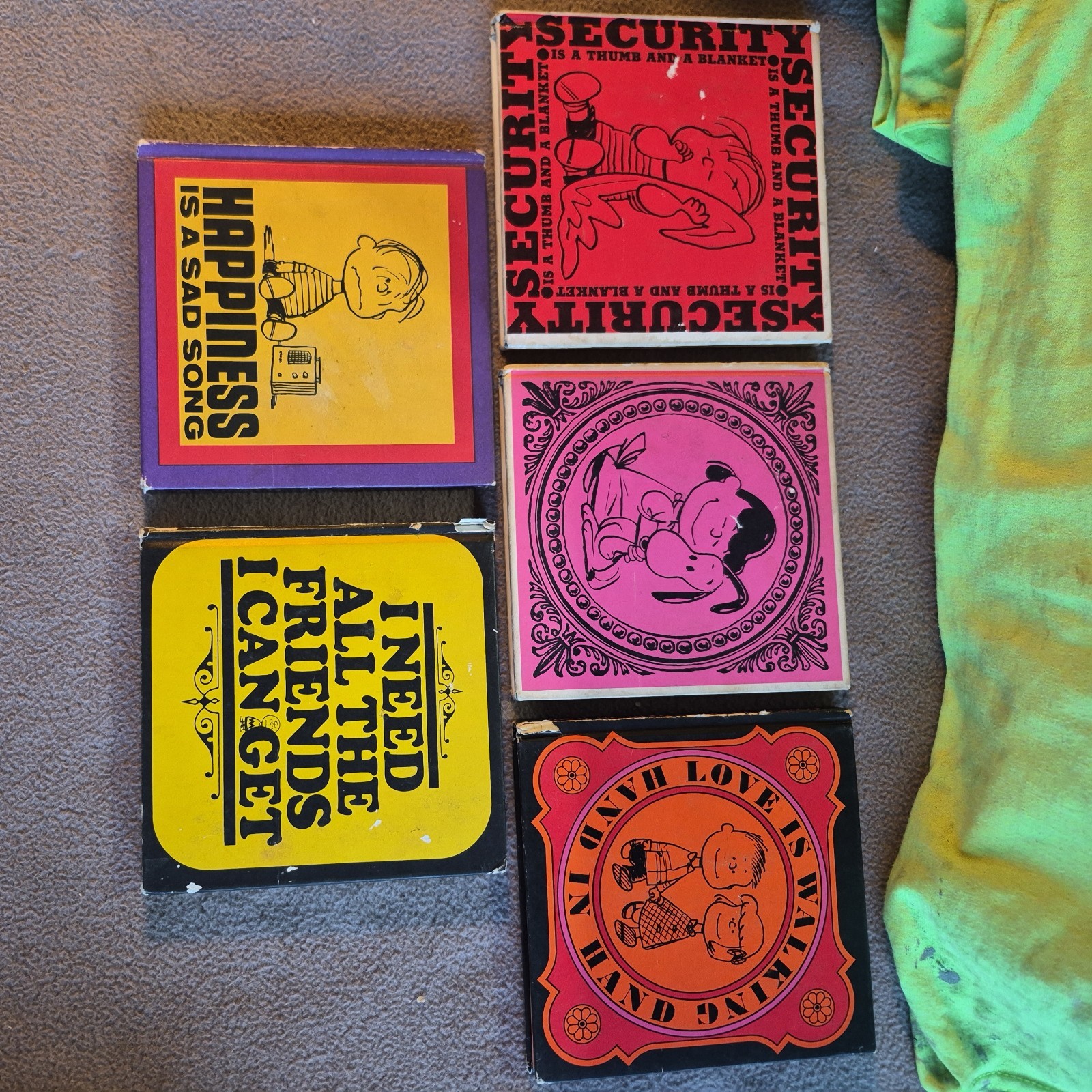 Vintage 1960s Peanuts Mini Hardcover Book Lot of 5 Charles Schulz 3 First Editon