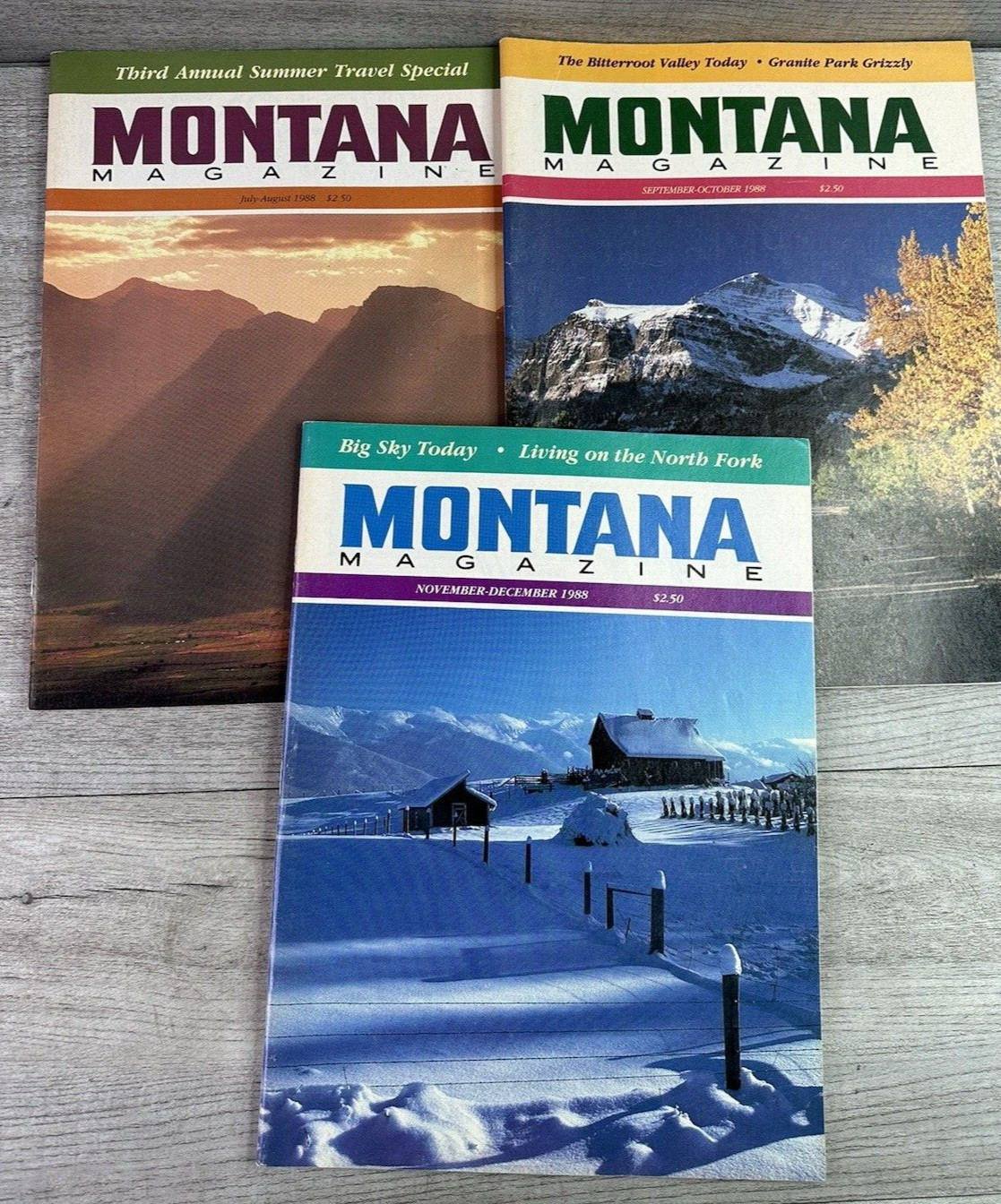 Vintage Lot Of 6 Montana Magazine 1988 Jan- Dec Bimonthly Issues