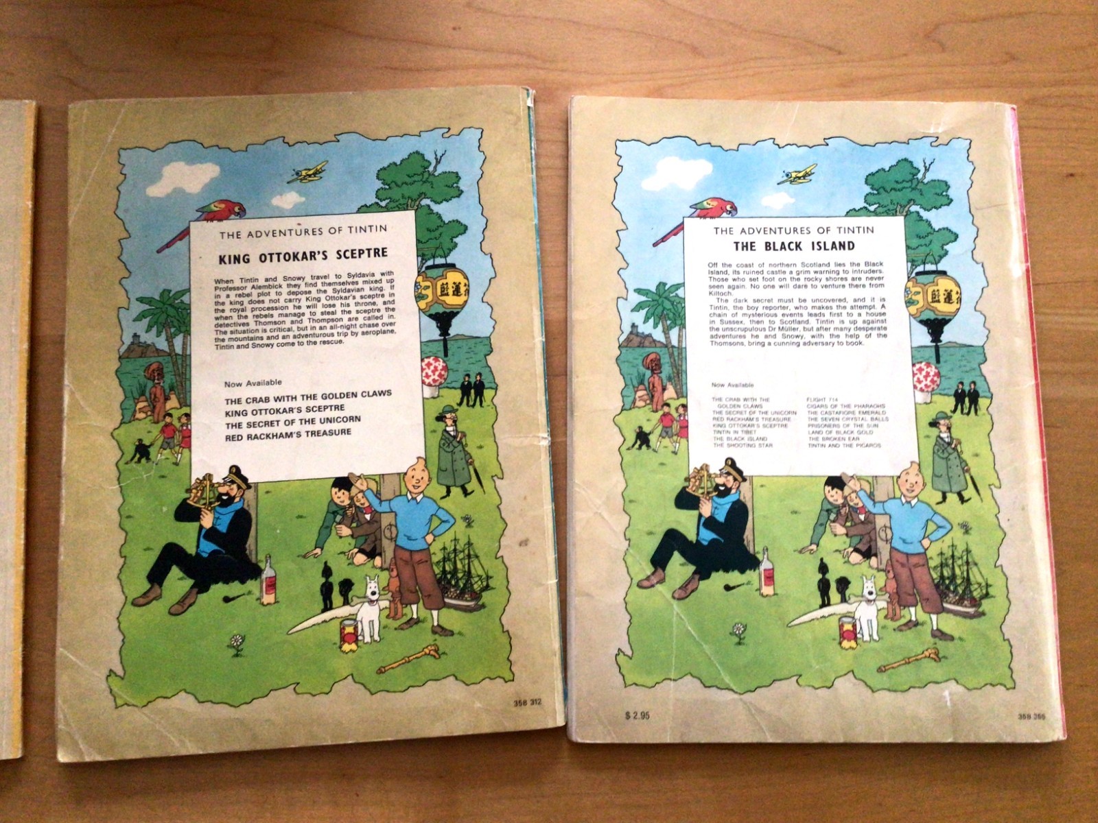 Lot of 7 The Adventures of Tintin Herge Books Set Vintage