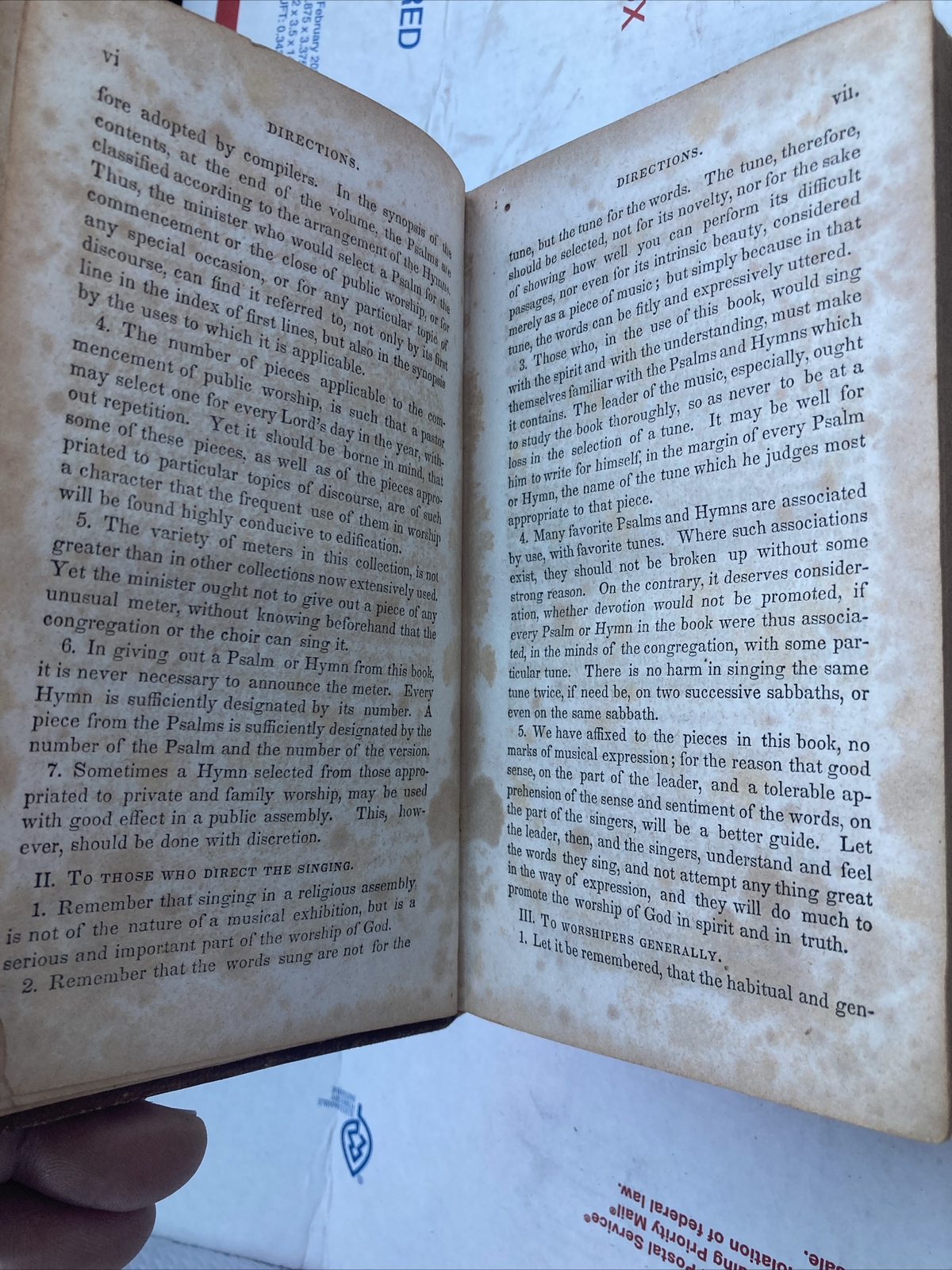 1845 antique PSLAMS AND HYMNS BOOK prayers- COMPLETE BOOK -720 pages
