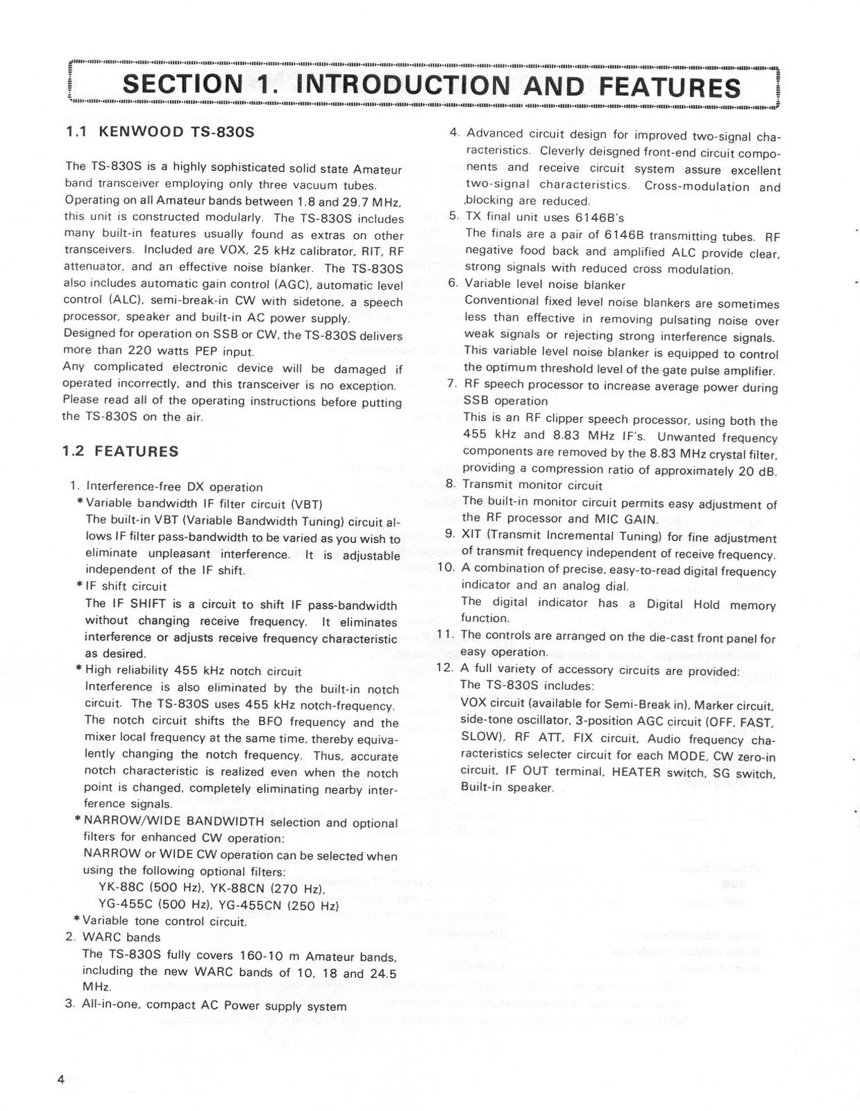 KENWOOD TS-830S Instruction Manual – STEEL WIRE BINDER – DURABLE COVERS