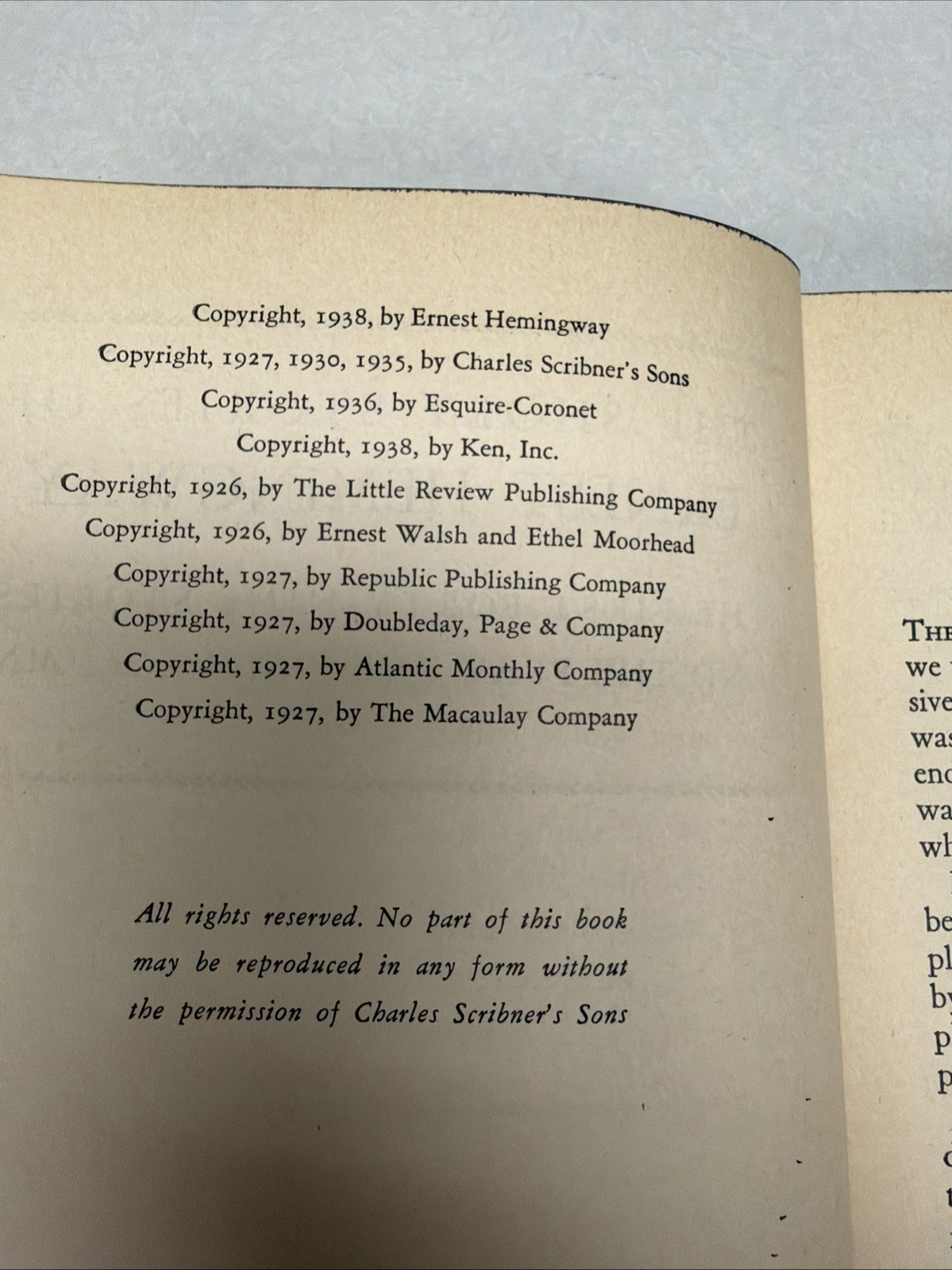 The Short Stories Of Ermest Hemingway 1938 Modern Library HC/ DC