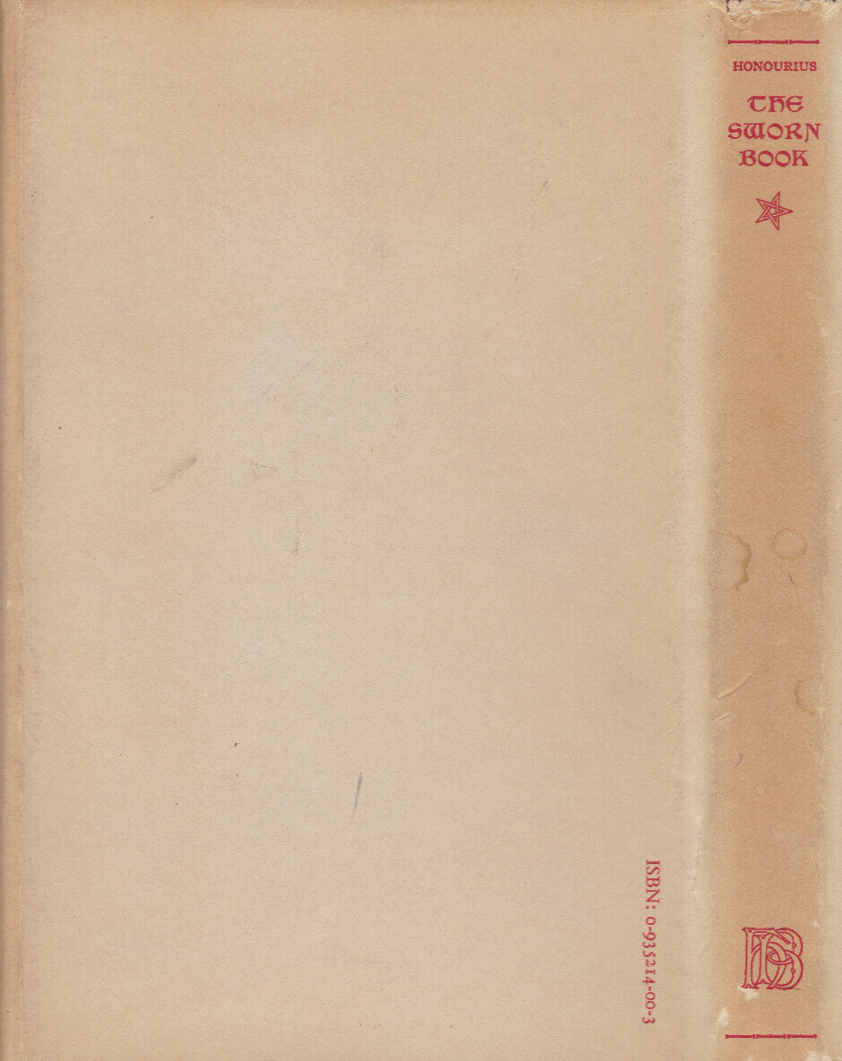 The Sworn Book of Honourius The Magician Daniel J. Driscoll HC DJ 1977 OCCULT
