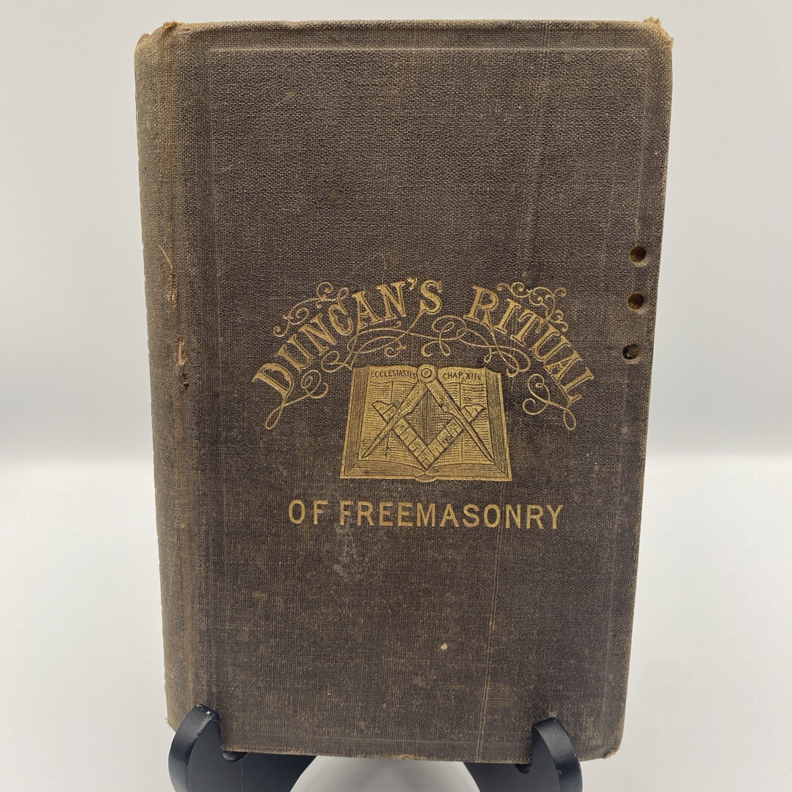 RARE 1866 Duncan’s Masonic Ritual Monitor Antique Book L Fitzgerald Freemasonry
