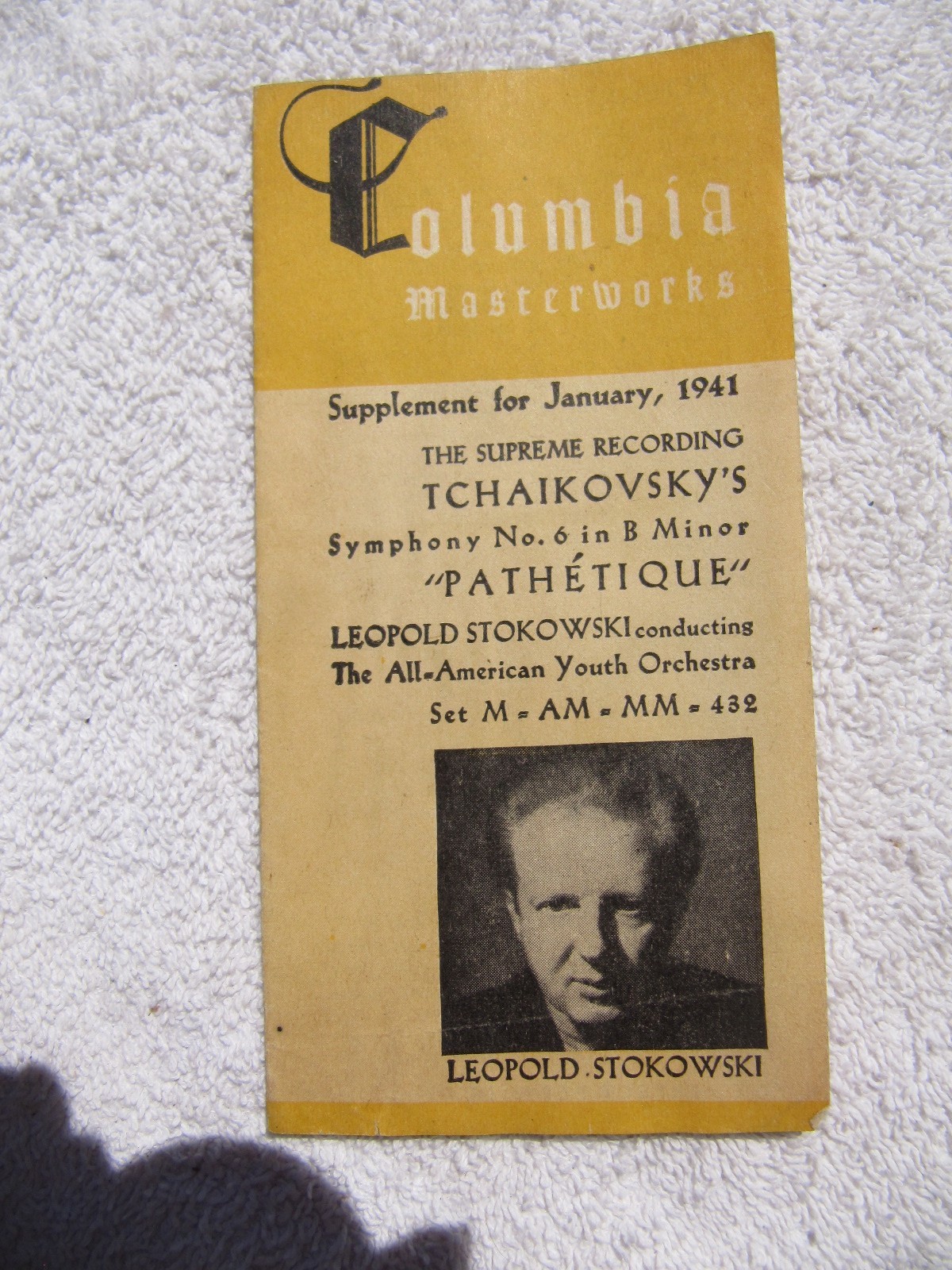 January 1941 COLUMBIA MASTERWORKS RECORD Supplement Leopold Stokowski CATALOG