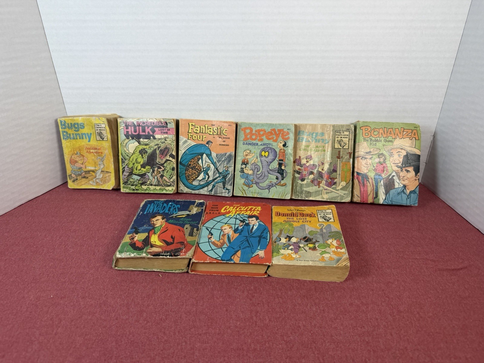 lot of 9 vintage WHITMAN Big Little Books hulk bugs bunny fantastic four popeye.