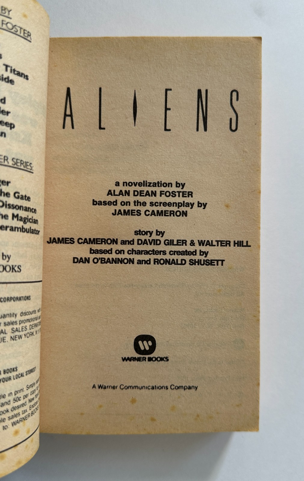 ALAN DEAN FOSTER Aliens: A Novelization | 1986 Mass Market Paperback