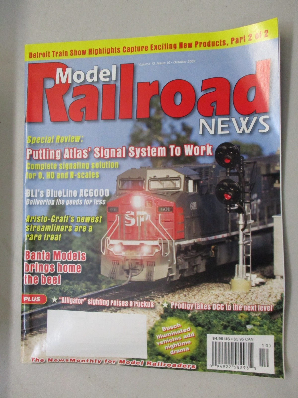 MODEL RAILROAD NEWS MAGAZINE OCTOBER 2007 BLI BLUELINE AC6000 DETROIT TRAIN SHOW