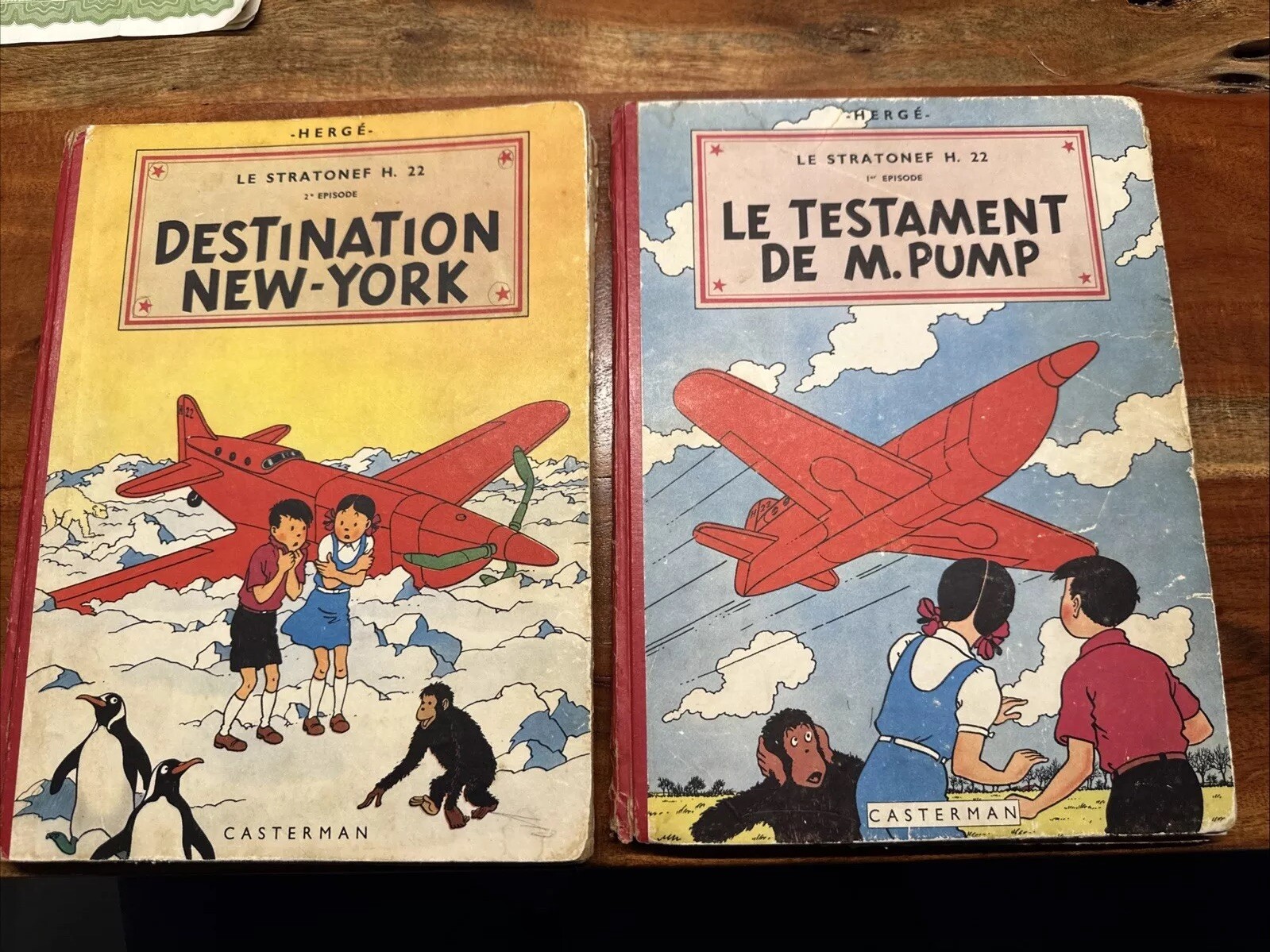 Hergé Jo, Zette et Joko Duo album Destination New York + Testament M.Pump 1951