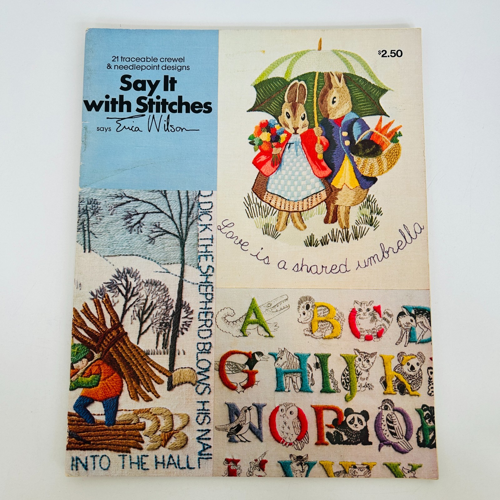 Say It With Stitches Erica Wilson Columbia Minerva Book 651 Crewel Needlepoint