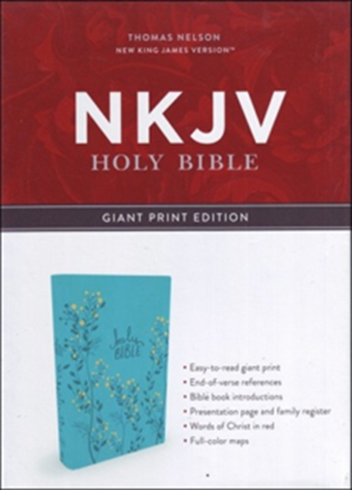 NKJV Giant Print Holy Bible Aqua Imitation Leather BRAND NEW in Shrink Wrap!!!