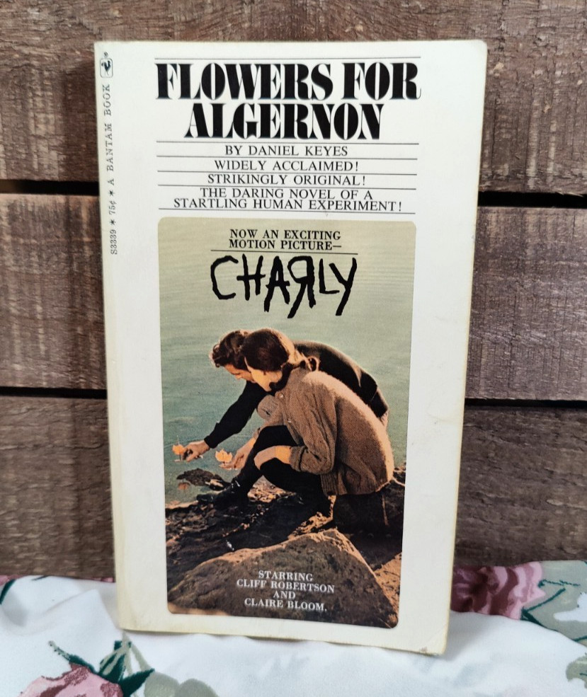 Vintage Flowers for Algernon Daniel Keyes Paperback Vintage Sci Fi Novel