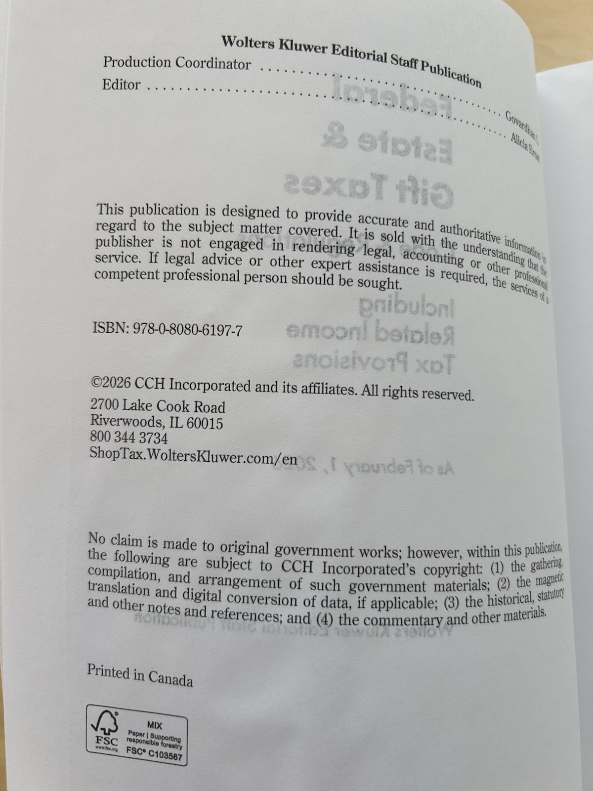 Federal Estate and Gift Taxes: Code and Regulations 2026 Edition Wolter Kluwer